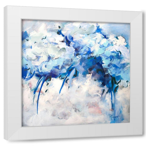 Hydrangeas on My Mind II White Modern Wood Framed Art Print by Riger, Sue