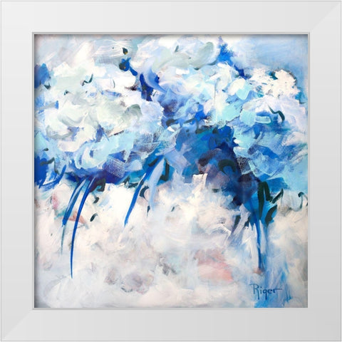 Hydrangeas on My Mind II White Modern Wood Framed Art Print by Riger, Sue