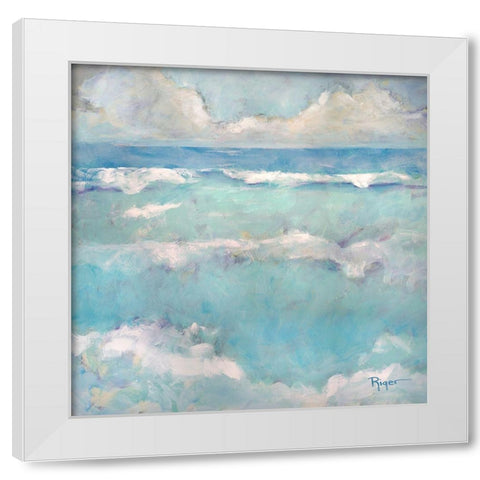 A Day at the Beach I White Modern Wood Framed Art Print by Riger, Sue