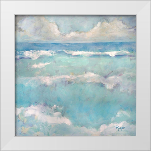 A Day at the Beach I White Modern Wood Framed Art Print by Riger, Sue