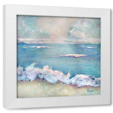 A Day at the Beach II White Modern Wood Framed Art Print by Riger, Sue