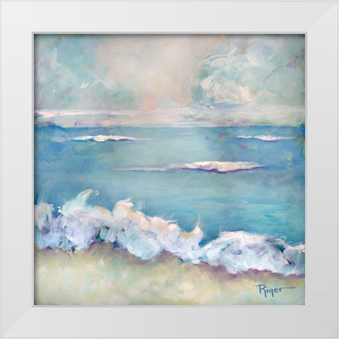 A Day at the Beach II White Modern Wood Framed Art Print by Riger, Sue