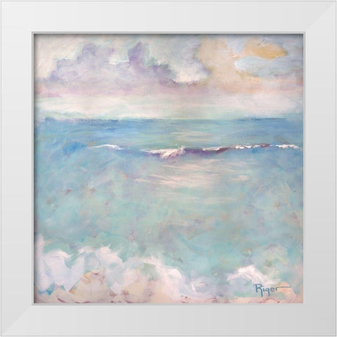 A Day at the Beach III White Modern Wood Framed Art Print by Riger, Sue