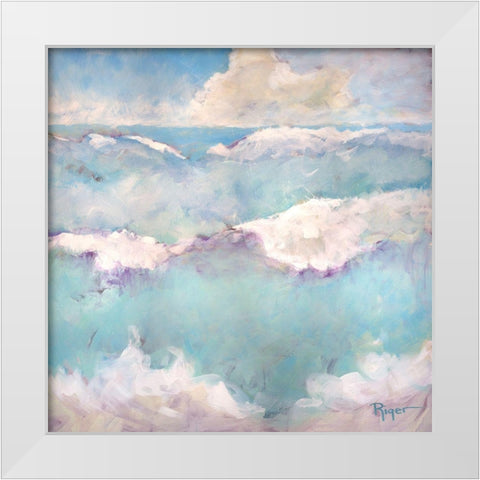 A Day at the Beach IV White Modern Wood Framed Art Print by Riger, Sue