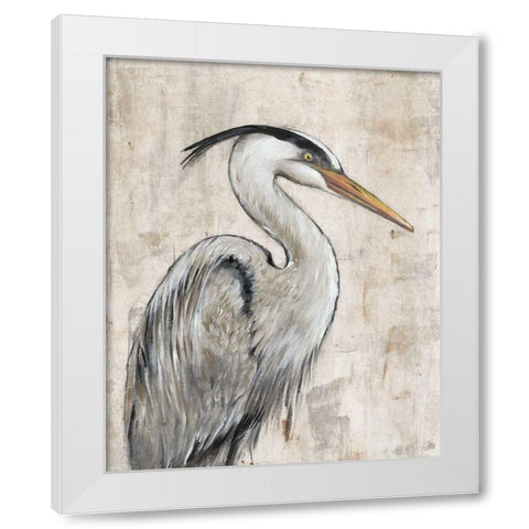 Grey Heron I White Modern Wood Framed Art Print by OToole, Tim