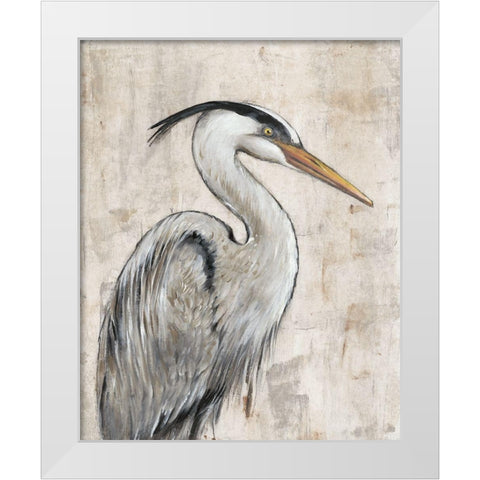 Grey Heron I White Modern Wood Framed Art Print by OToole, Tim