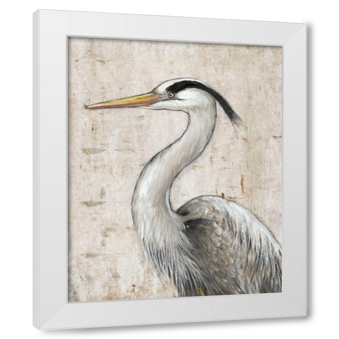 Grey Heron II White Modern Wood Framed Art Print by OToole, Tim