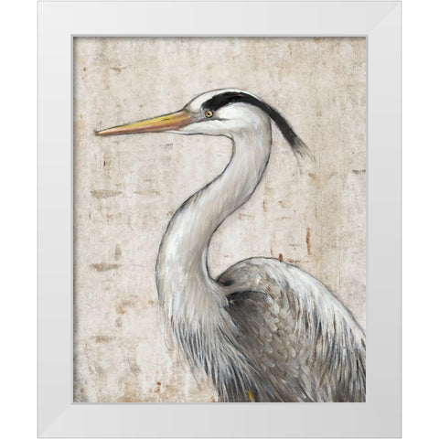 Grey Heron II White Modern Wood Framed Art Print by OToole, Tim