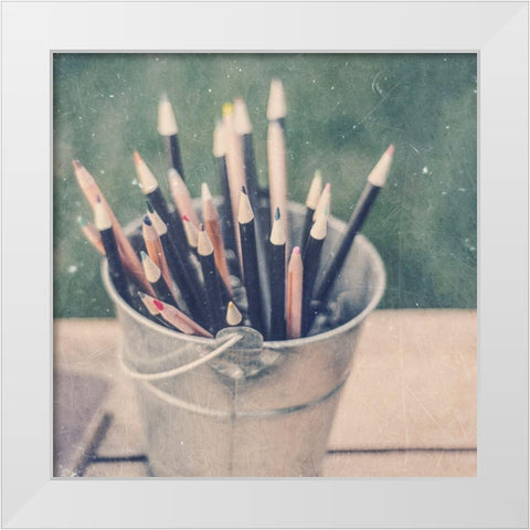 Vintage School V White Modern Wood Framed Art Print by Brown, Thomas