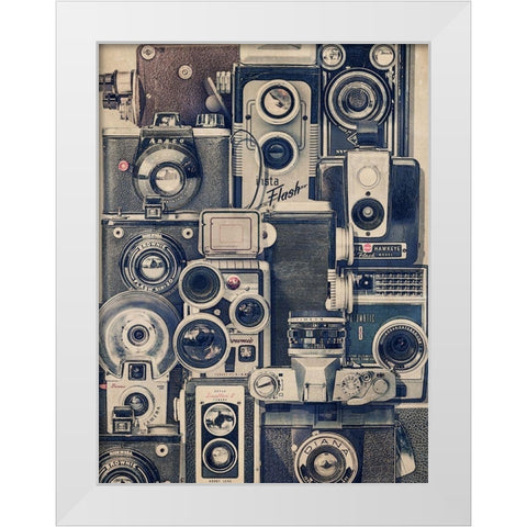 Vintage Cameras White Modern Wood Framed Art Print by Brown, Thomas
