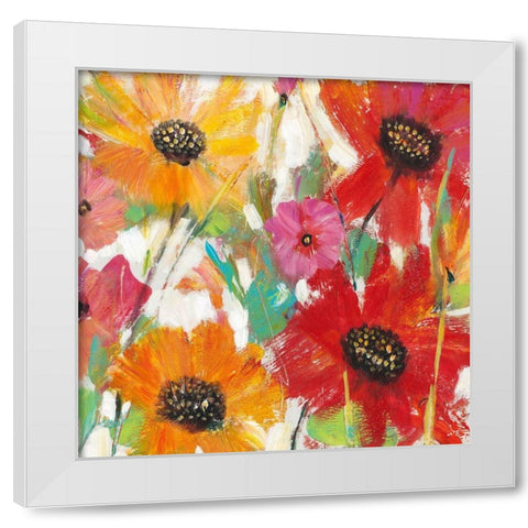 Bright and Bold Floral I White Modern Wood Framed Art Print by OToole, Tim