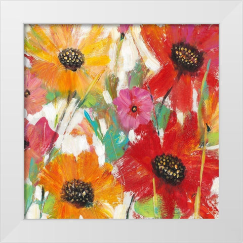 Bright and Bold Floral I White Modern Wood Framed Art Print by OToole, Tim