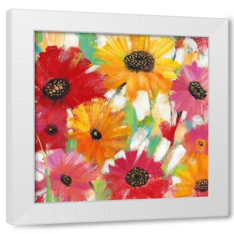 Bright and Bold Floral II White Modern Wood Framed Art Print by OToole, Tim