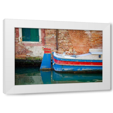 Venice Workboats I White Modern Wood Framed Art Print by DeNardo, Laura