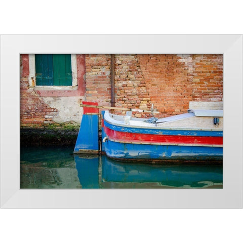 Venice Workboats I White Modern Wood Framed Art Print by DeNardo, Laura