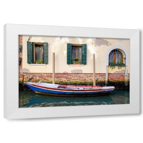 Venice Workboats II White Modern Wood Framed Art Print by DeNardo, Laura