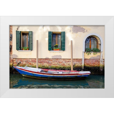 Venice Workboats II White Modern Wood Framed Art Print by DeNardo, Laura