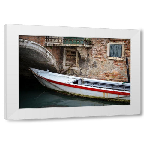 Venice Workboats III White Modern Wood Framed Art Print by DeNardo, Laura