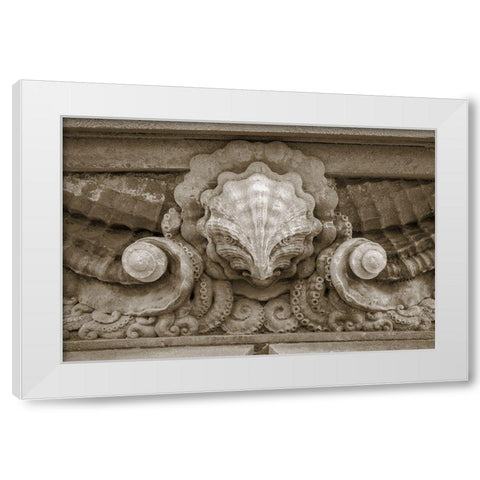 Architecture Detail in Sepia VI White Modern Wood Framed Art Print by DeNardo, Laura