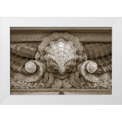 Architecture Detail in Sepia VI White Modern Wood Framed Art Print by DeNardo, Laura