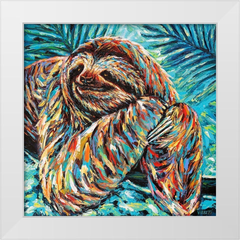 Painted Sloth II White Modern Wood Framed Art Print by Vitaletti, Carolee