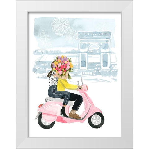 Paris in Love I White Modern Wood Framed Art Print by Popp, Grace