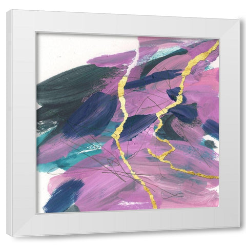 Divided Violet I White Modern Wood Framed Art Print by Wang, Melissa