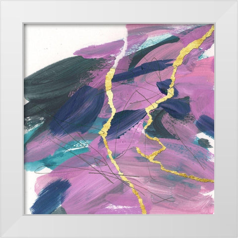 Divided Violet I White Modern Wood Framed Art Print by Wang, Melissa