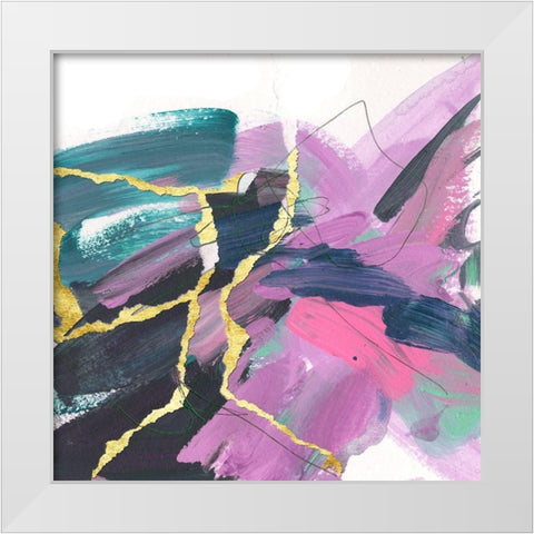 Divided Violet II White Modern Wood Framed Art Print by Wang, Melissa