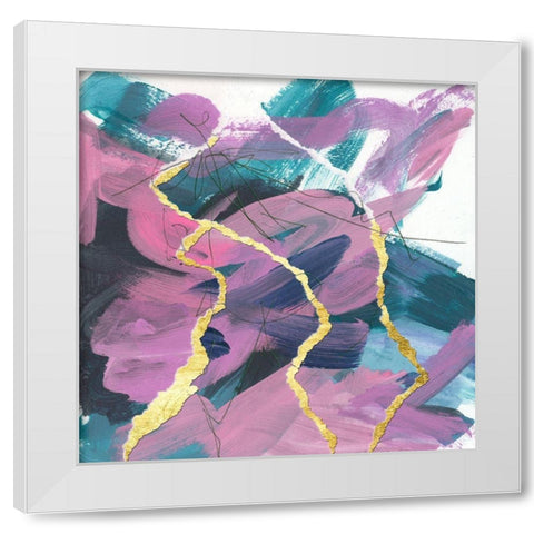 Divided Violet III White Modern Wood Framed Art Print by Wang, Melissa