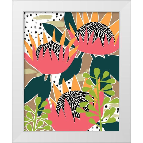 King Protea I White Modern Wood Framed Art Print by Wang, Melissa