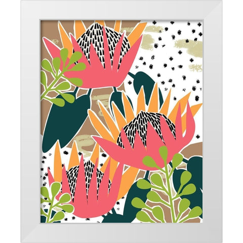 King Protea II White Modern Wood Framed Art Print by Wang, Melissa