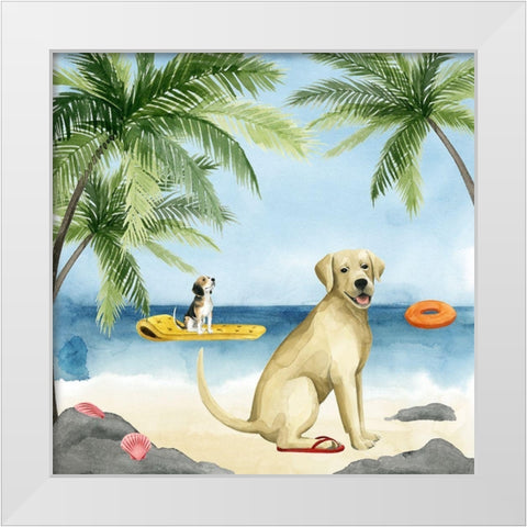 Dogs on Deck II White Modern Wood Framed Art Print by Popp, Grace