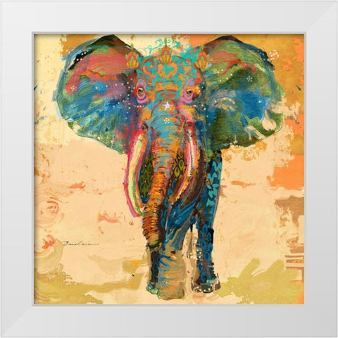 Animal Utopia III White Modern Wood Framed Art Print by Evelia Designs
