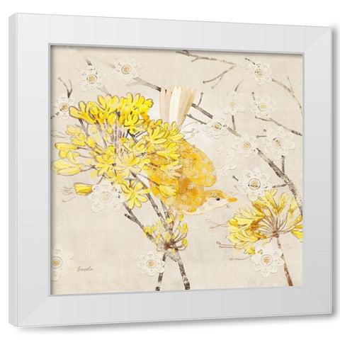 Avian Dreams I White Modern Wood Framed Art Print by Evelia Designs