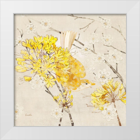 Avian Dreams I White Modern Wood Framed Art Print by Evelia Designs