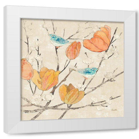 Avian Dreams IV White Modern Wood Framed Art Print by Evelia Designs