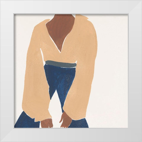 Herself I White Modern Wood Framed Art Print by Wang, Melissa