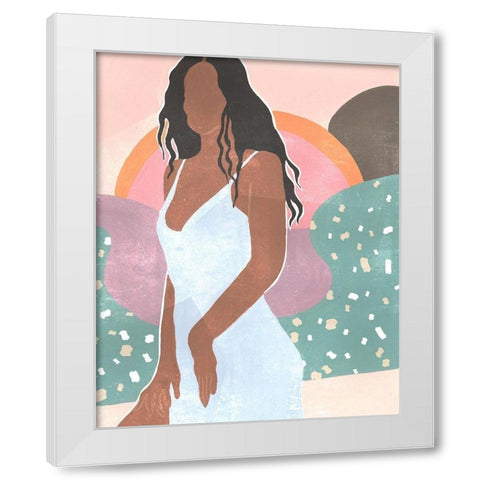 Curly Lady I White Modern Wood Framed Art Print by Wang, Melissa