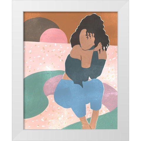 Curly Lady II White Modern Wood Framed Art Print by Wang, Melissa