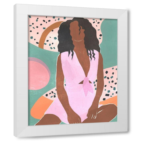 Curly Lady III White Modern Wood Framed Art Print by Wang, Melissa