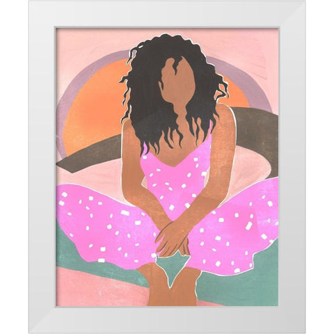 Curly Lady IV White Modern Wood Framed Art Print by Wang, Melissa