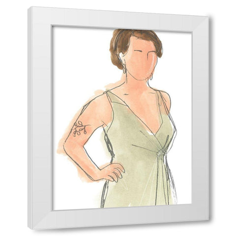Modern Figure Sketch I White Modern Wood Framed Art Print by Vess, June Erica