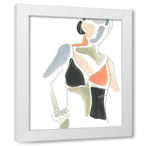 Color Block Figure II White Modern Wood Framed Art Print by Vess, June Erica