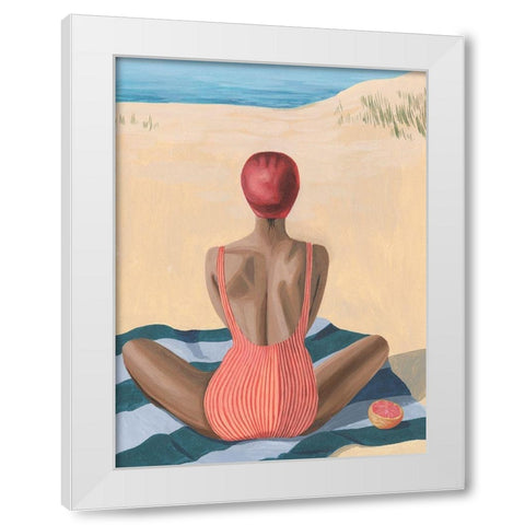 Pomello Beach I White Modern Wood Framed Art Print by Popp, Grace