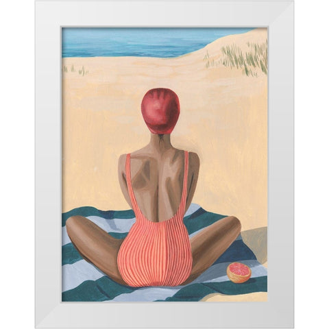 Pomello Beach I White Modern Wood Framed Art Print by Popp, Grace