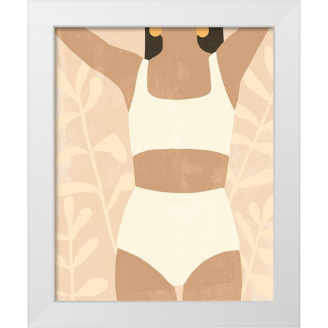 Sunbathers I White Modern Wood Framed Art Print by Scarvey, Emma