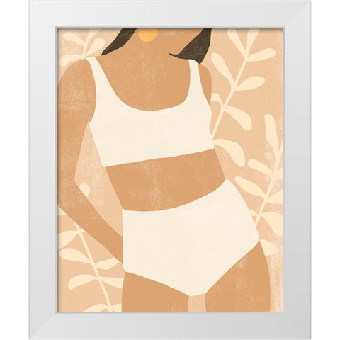 Sunbathers IV White Modern Wood Framed Art Print by Scarvey, Emma