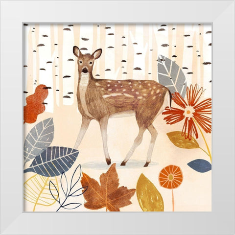 Cozy Autumn Woodland II White Modern Wood Framed Art Print by Borges, Victoria