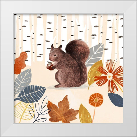 Cozy Autumn Woodland IV White Modern Wood Framed Art Print by Borges, Victoria